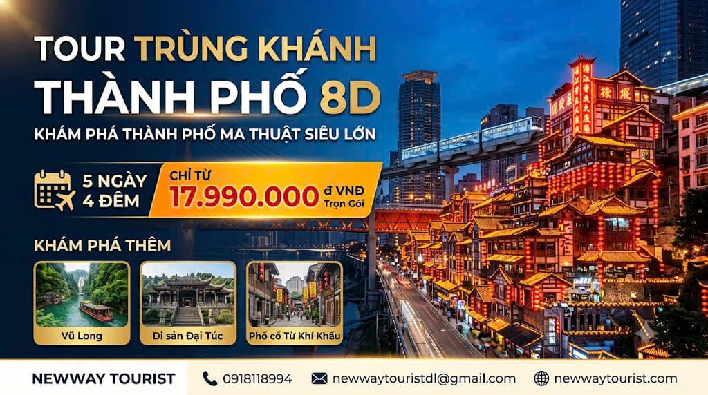 Tour Trùng Khánh – Thành Phố 8D 5N4D