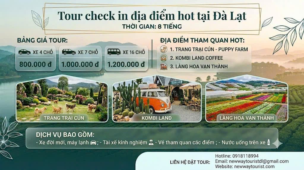 Tour check in địa điểm hot tại Đà Lạt