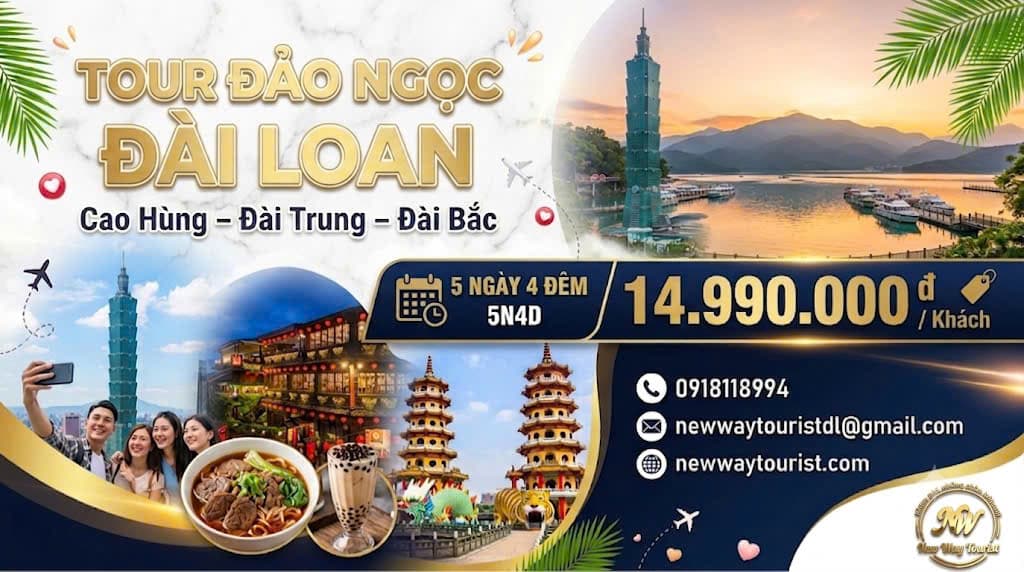 Tour Đảo Ngọc Đài Loan Cao Hùng – Đài Trung – Đài Bắc 5N4D