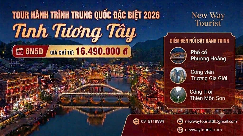 Tour Hành Trình Trung Quốc Đặc Biệt 2026 Tình Tương Tây 6N5D